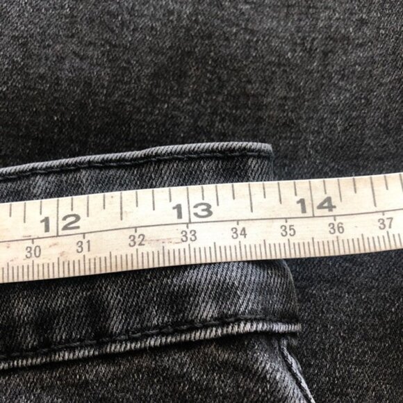 Glamorous Jeans Black Denim High Waist Grommet Frayed Step Hem size Medium - Picture 14 of 16